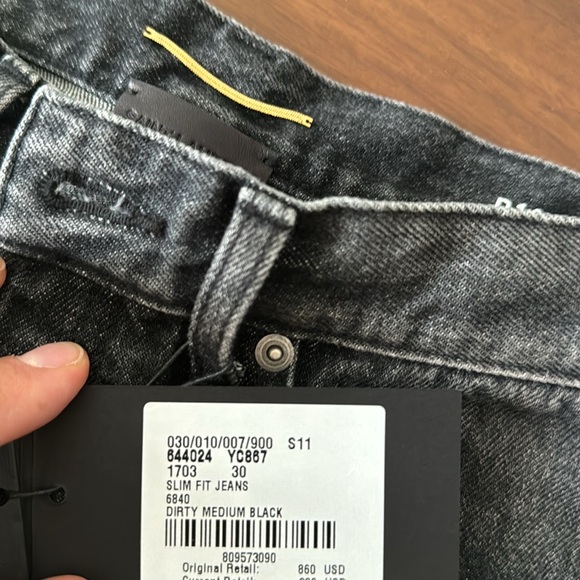 SAINT LAURENT Slim Fit Jean In Black - Dirty Medium Black - Picture 12 of 14